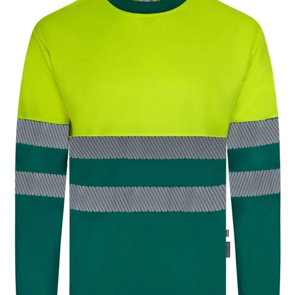 Long sleeve two-tone recycled polyester T-shirt with segmented tape gallery