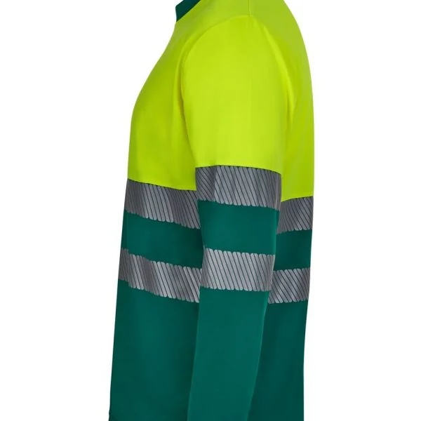 Long sleeve two-tone recycled polyester T-shirt with segmented tape gallery