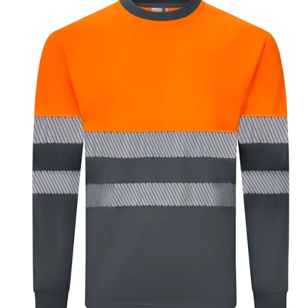 Long sleeve two-tone recycled polyester T-shirt with segmented tape gallery