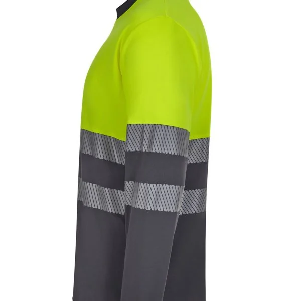 Long sleeve two-tone recycled polyester T-shirt with segmented tape gallery
