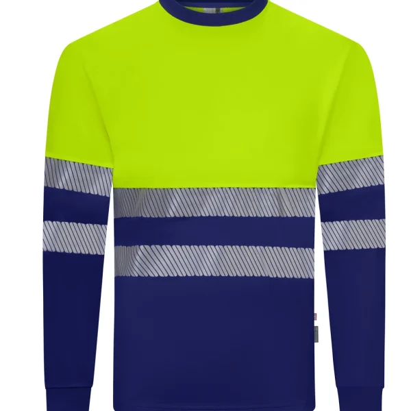 Long sleeve two-tone recycled polyester T-shirt with segmented tape gallery