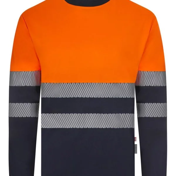 Long sleeve two-tone recycled polyester T-shirt with segmented tape gallery