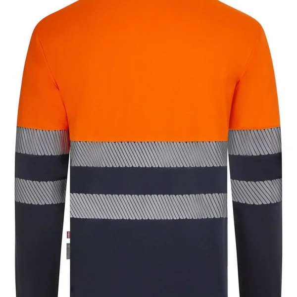 Long sleeve two-tone recycled polyester T-shirt with segmented tape gallery
