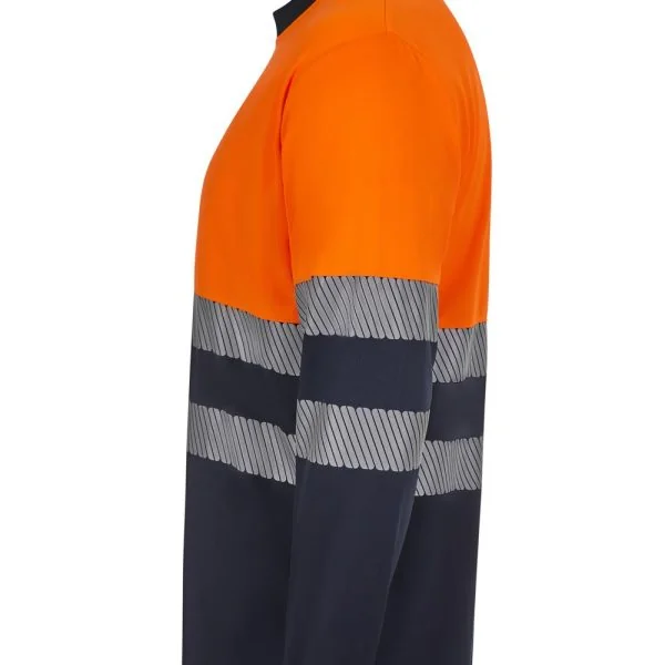 Long sleeve two-tone recycled polyester T-shirt with segmented tape gallery