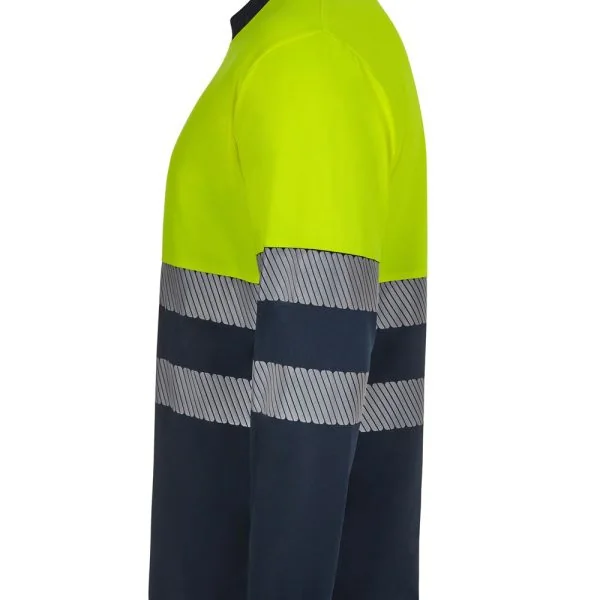 Long sleeve two-tone recycled polyester T-shirt with segmented tape gallery