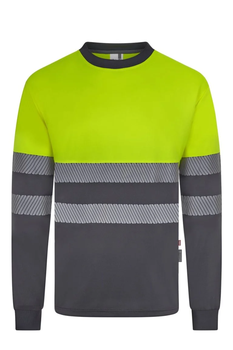 Long sleeve two-tone recycled polyester T-shirt with segmented tape