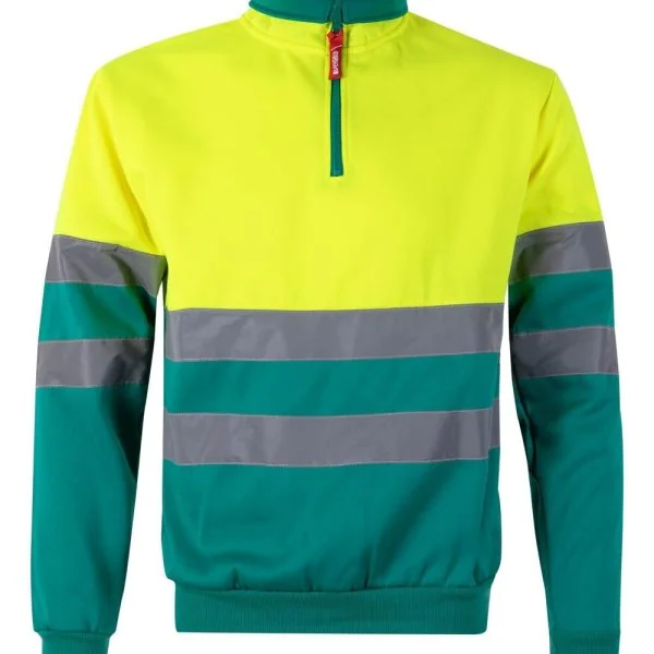 Two-tone half-zip sweatshirt
