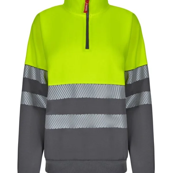 Two-tone half-zip sweatshirt with segmented tape gallery