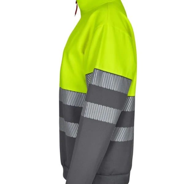 Two-tone half-zip sweatshirt with segmented tape gallery