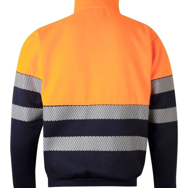 Two-tone half-zip sweatshirt with segmented tape gallery