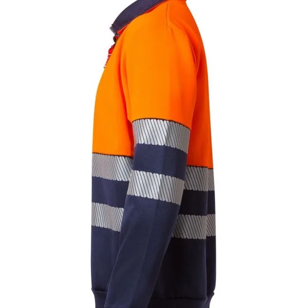 Two-tone half-zip sweatshirt with segmented tape gallery