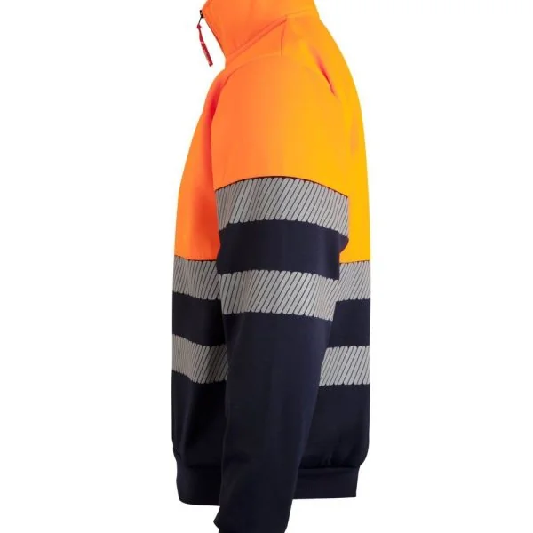 Two-tone half-zip sweatshirt with segmented tape gallery