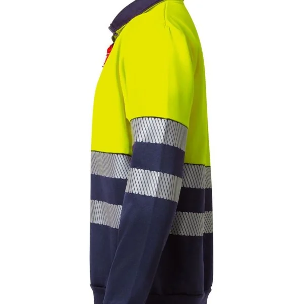 Two-tone half-zip sweatshirt with segmented tape gallery