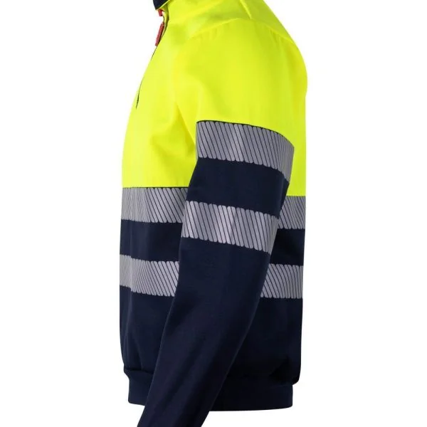 Two-tone half-zip sweatshirt with segmented tape gallery