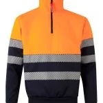 Two-tone half-zip sweatshirt with segmented tape