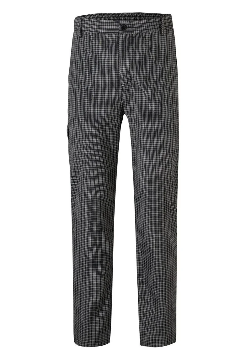 Multi-Pocket Checkered Chef Trousers
