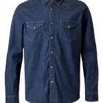 Men's Long Sleeve Stretch Denim Shirt