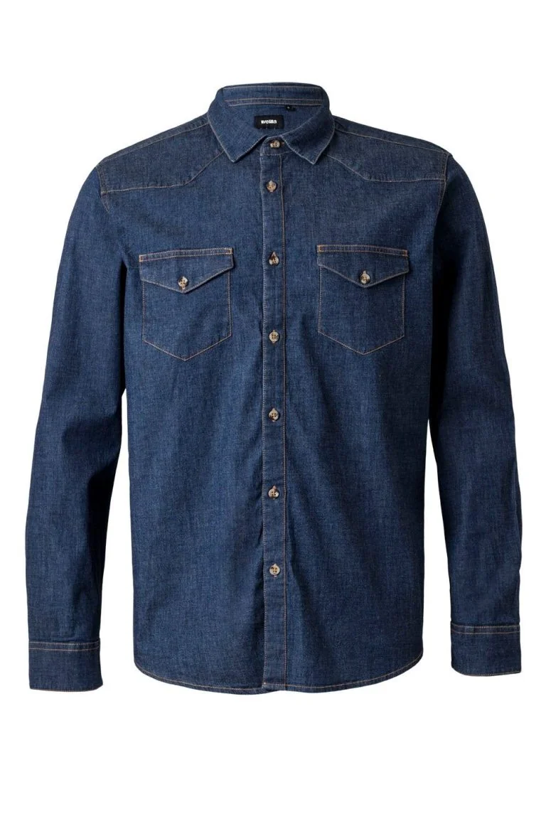 Men's Long Sleeve Stretch Denim Shirt