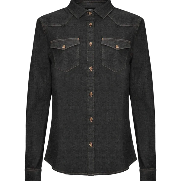 Women's Long Sleeve Stretch Denim Shirt gallery