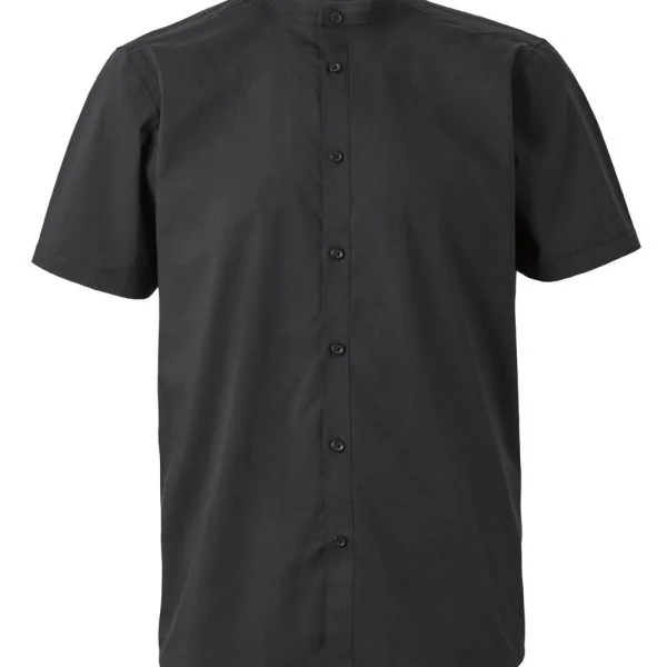 Men's Short Sleeve stretch neckband collar shirt gallery