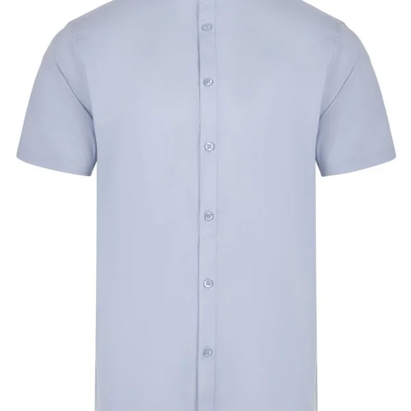 Men's Short Sleeve stretch neckband collar shirt gallery