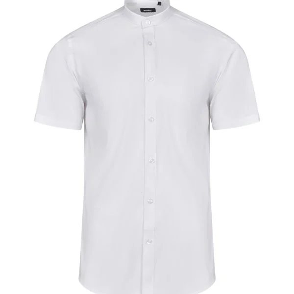 Men's Short Sleeve stretch neckband collar shirt gallery
