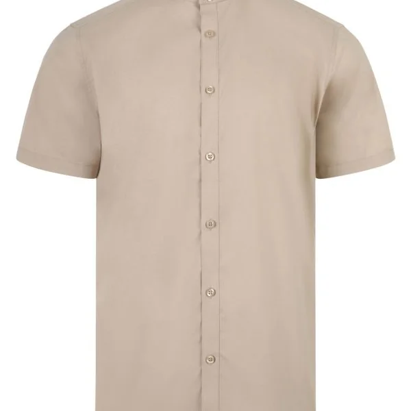 Men's Short Sleeve stretch neckband collar shirt gallery
