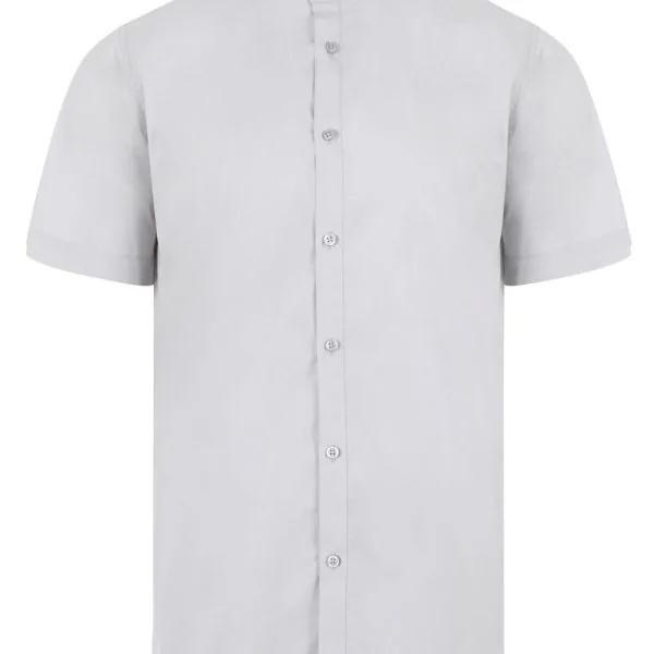 Men's Short Sleeve stretch neckband collar shirt gallery