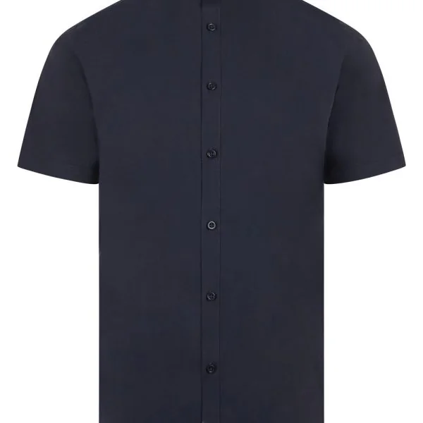 Men's Short Sleeve stretch neckband collar shirt gallery