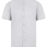 Men's Short Sleeve stretch neckband collar shirt