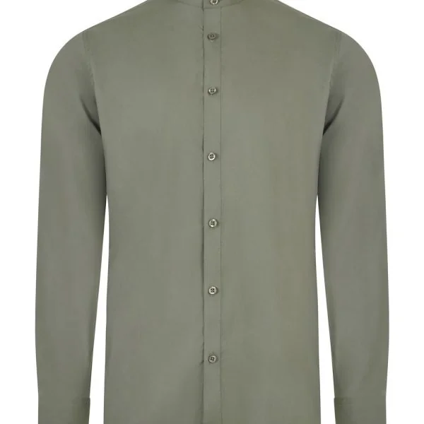 Men's Long Sleeve Stretch neckband collar Shirt gallery