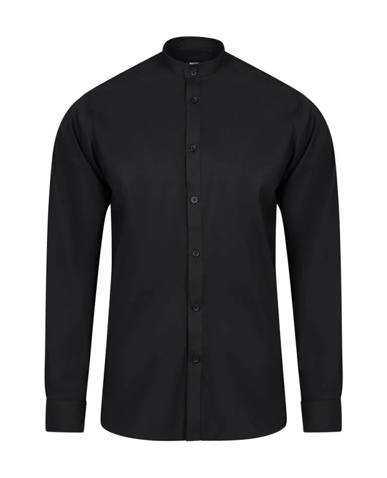 Men's Long Sleeve Stretch neckband collar Shirt