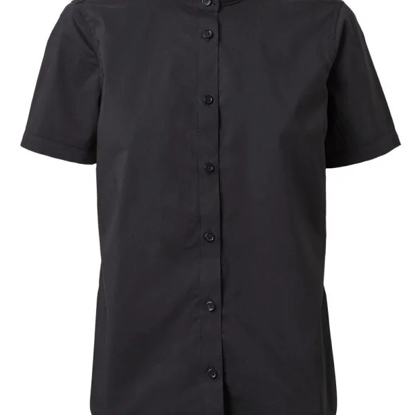 Women's Short Sleeve Stretch neckband collar shirt gallery