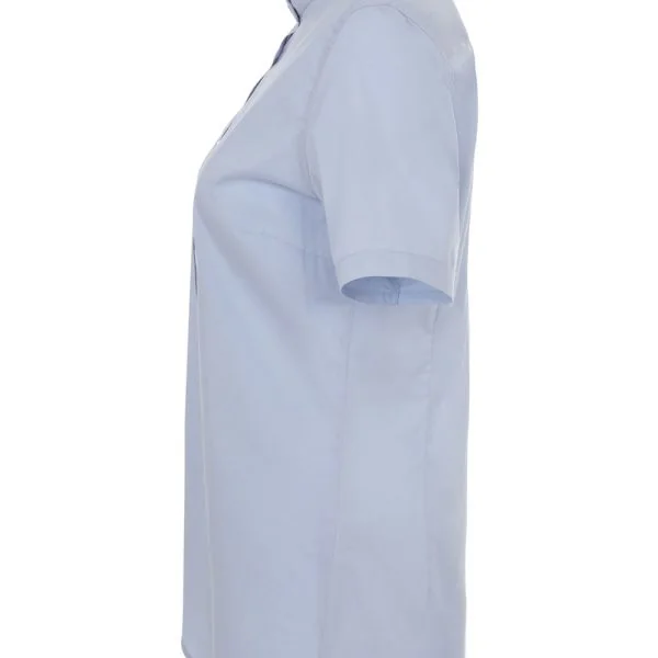 Women's Short Sleeve Stretch neckband collar shirt gallery