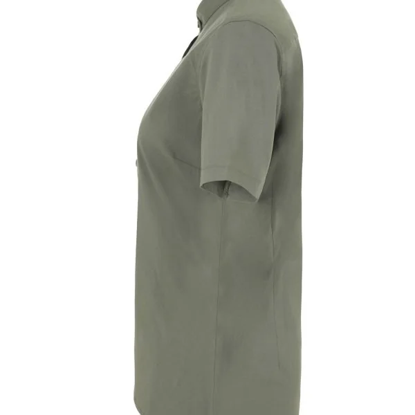 Women's Short Sleeve Stretch neckband collar shirt gallery