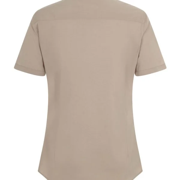 Women's Short Sleeve Stretch neckband collar shirt gallery