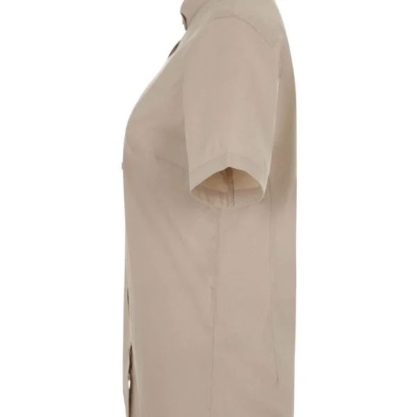 Women's Short Sleeve Stretch neckband collar shirt gallery
