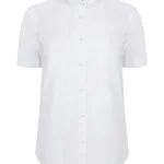 Women's Short Sleeve Stretch neckband collar shirt