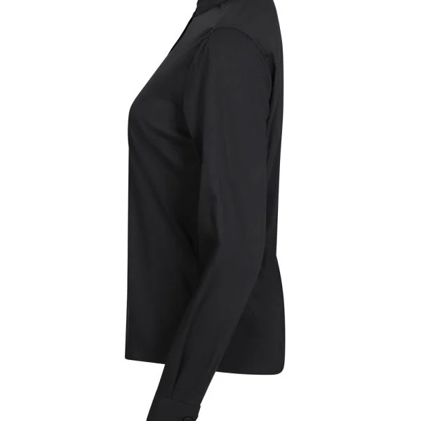Women's Long Sleeve Stretch neckband collar Shirt gallery