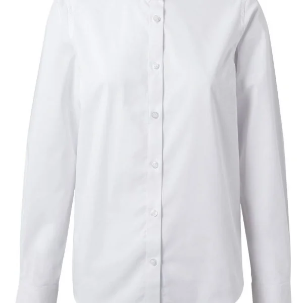 Women's Long Sleeve Stretch neckband collar Shirt gallery