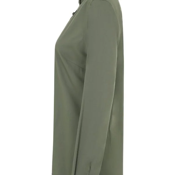 Women's Long Sleeve Stretch neckband collar Shirt gallery