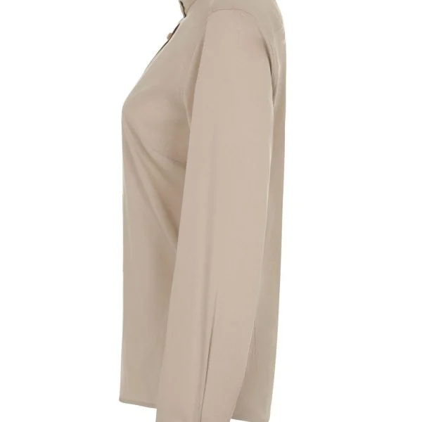 Women's Long Sleeve Stretch neckband collar Shirt gallery