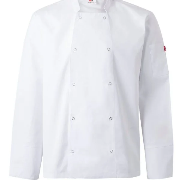 Long sleeve kitchen jacket with snap buttons