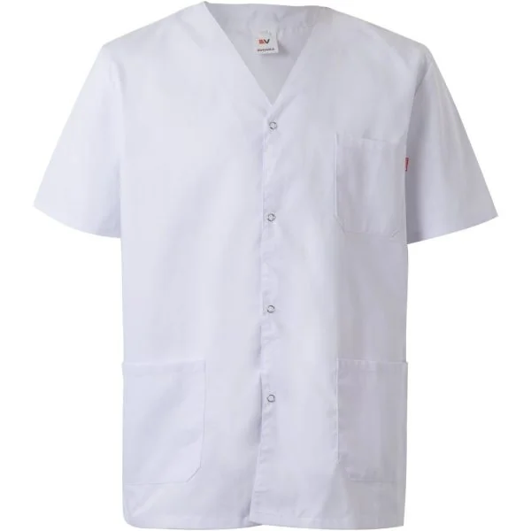 Short sleeve scrub top with snap buttons gallery
