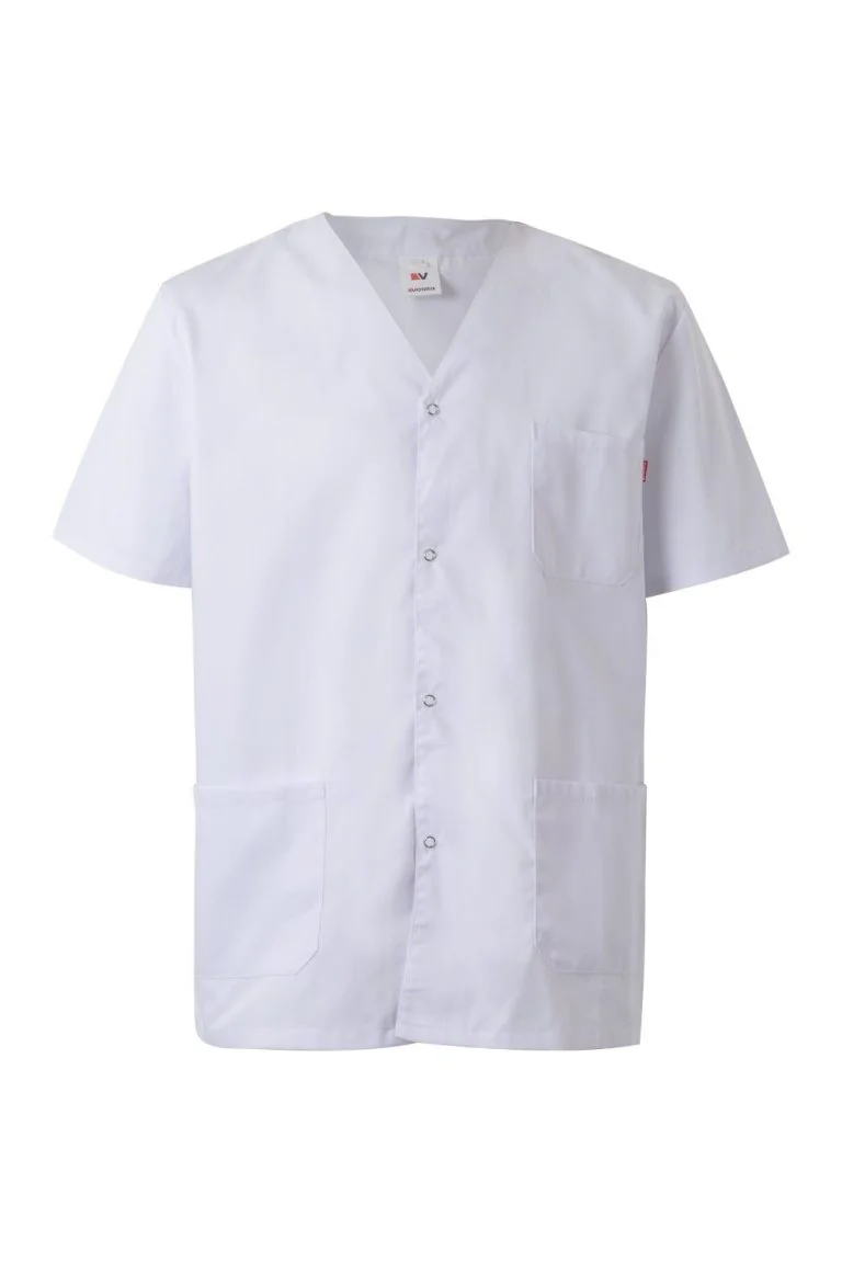 Short sleeve scrub top with snap buttons gallery