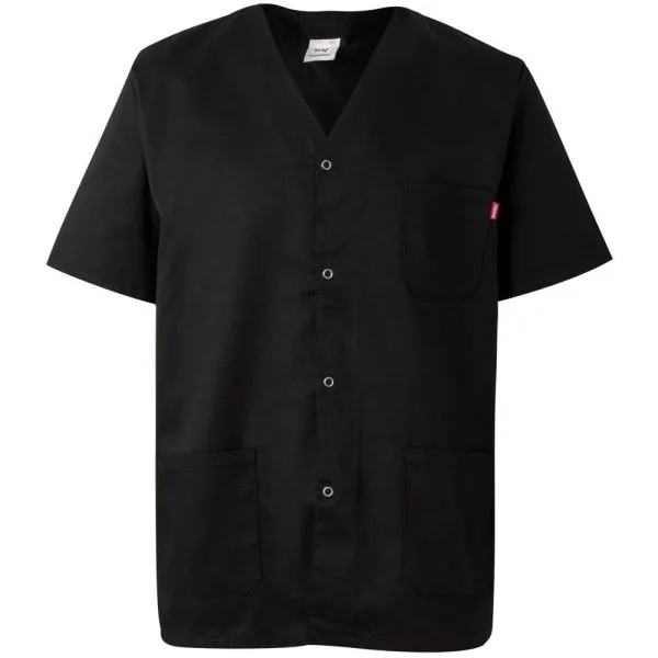 Short sleeve scrub top with snap buttons